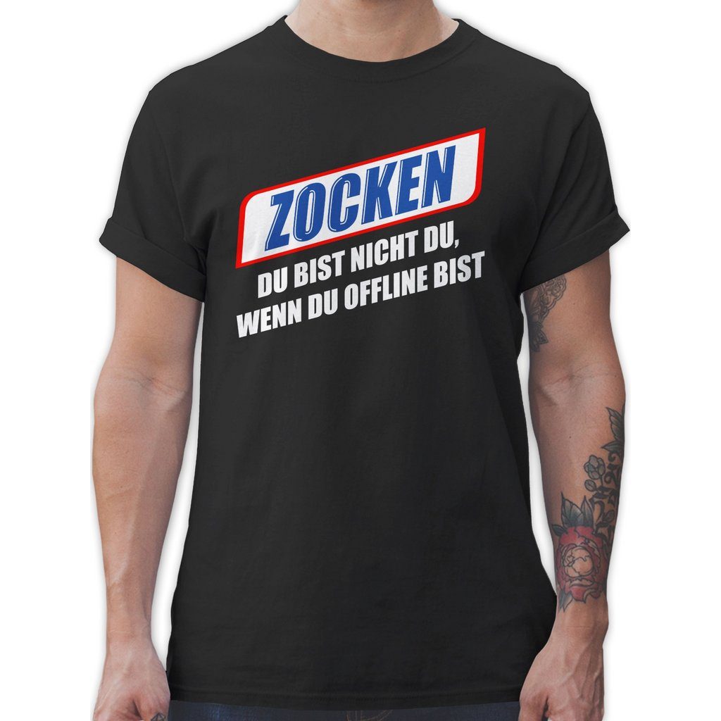 SHIRTRACER Zocken T-Shirt Schwarz